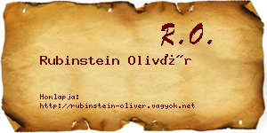 Rubinstein Olivér névjegykártya